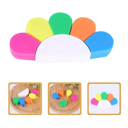 5 in 1 Flower Watercolor Fluorescent Pen Petals Highlighters