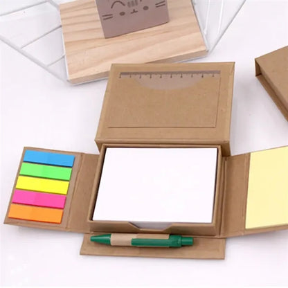 Eco Sticky Note Set with Pen and Ruler Cover