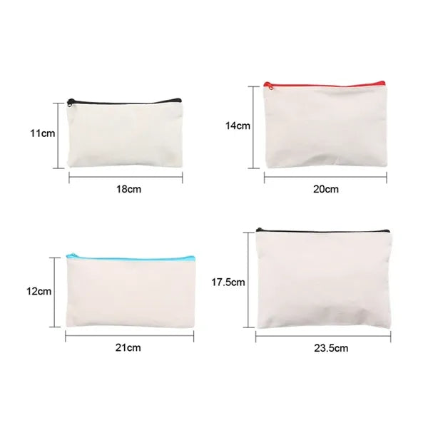 Cotton Canvas Zipper Pouch for Cosmetics and Travel