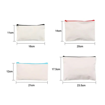 Cotton Canvas Zipper Pouch for Cosmetics and Travel