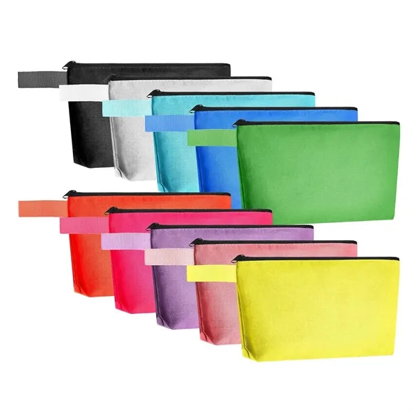 Cotton Canvas Zipper Pouch for Cosmetics and Travel