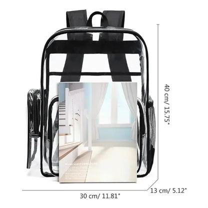 Stadium Approved Waterproof Transparent Backpack Clear Bag