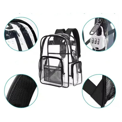 Stadium Approved Waterproof Transparent Backpack Clear Bag