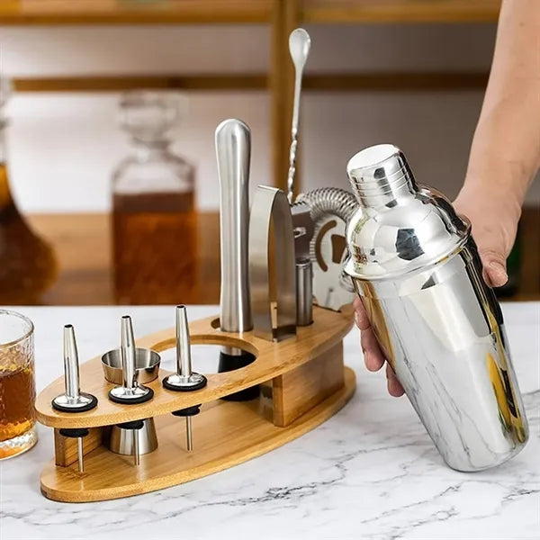 11pcs Stainless Steel Cocktail Shaker Set Bartender Kit