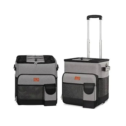 35L Rolling Cooler Bag W/ Telescopic Handle Trolley Case