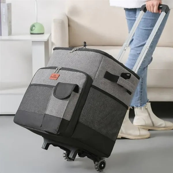 35L Rolling Cooler Bag W/ Telescopic Handle Trolley Case