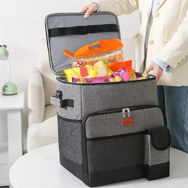 35L Rolling Cooler Bag W/ Telescopic Handle Trolley Case
