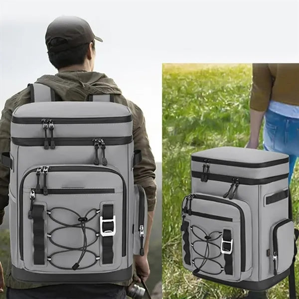 30L Waterproof Insulated Cooler Backpack W/ Multiple Pocket