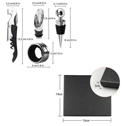 4pcs Stainless Steel Accessory Tool Wine Bottle Opener Set