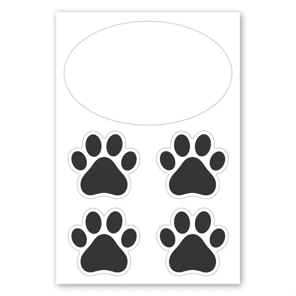 2 in 1 Oval Car Magnet with 4 Paw Prints