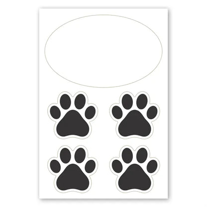2 in 1 Oval Car Magnet with 4 Paw Prints