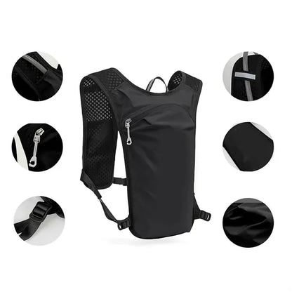 Hydration Backpack with Chest Strap and Ventilated Back