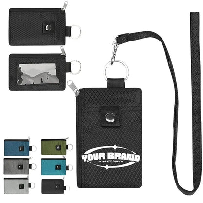 RFID Blocking ID Holder Keychain Lanyard Portable Wallet