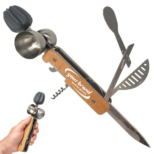 8-in-1 Portable Multi-Function Cocktail Bartending Bar Tools