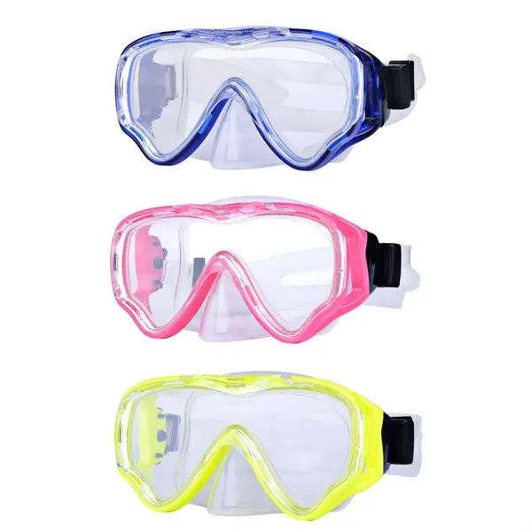 Large Frame Diving Goggles For Kids W/ Anti-Fog Lens