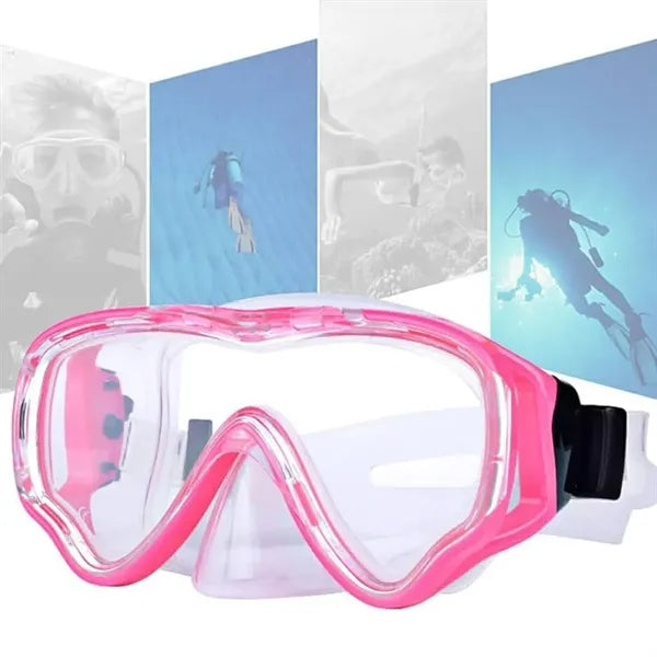 Large Frame Diving Goggles For Kids W/ Anti-Fog Lens