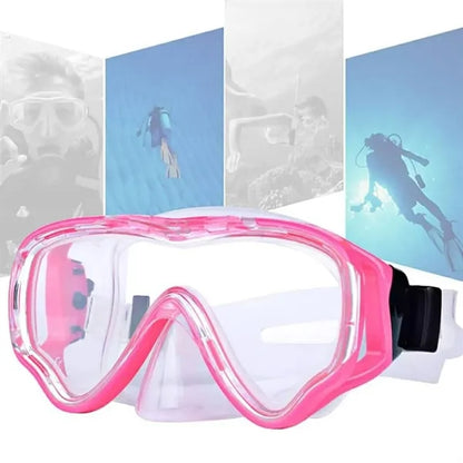 Large Frame Diving Goggles For Kids W/ Anti-Fog Lens