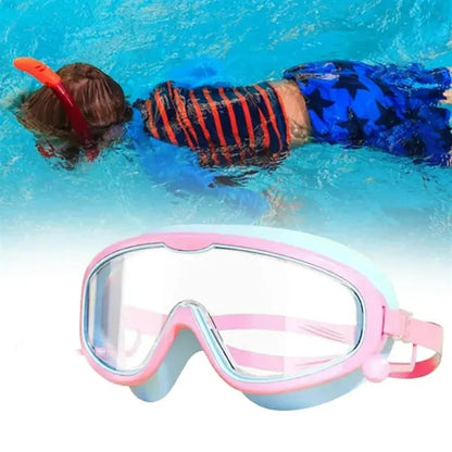 Large Frame Diving Goggles For Kids W/ Anti-Fog Lens