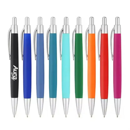 Colorful Ballpoint Pens with Silver Trim