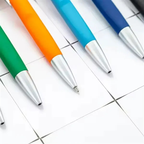 Colorful Ballpoint Pens with Silver Trim