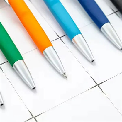 Colorful Ballpoint Pens with Silver Trim