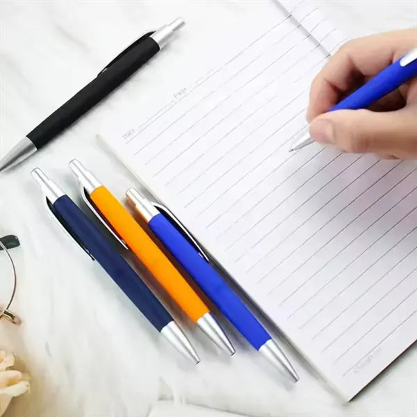 Colorful Ballpoint Pens with Silver Trim