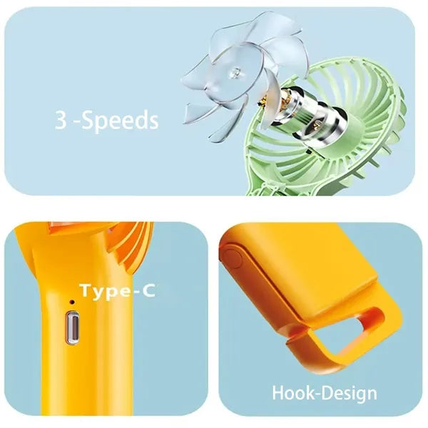 Handheld Recharge USB Hook Fan