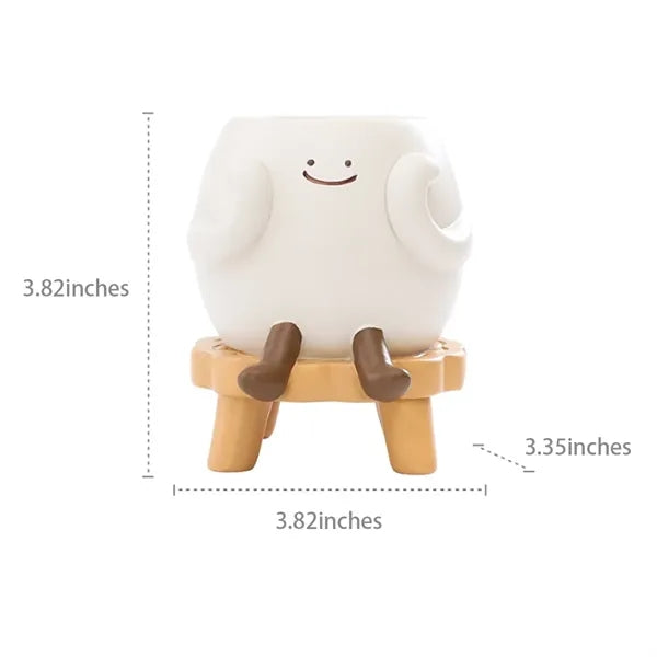 Cute Smile Resin Study Tool Pen Holders Planter Pots
