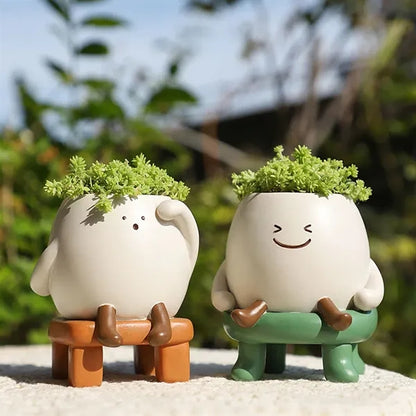 Cute Smile Resin Study Tool Pen Holders Planter Pots