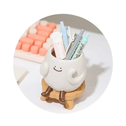 Cute Smile Resin Study Tool Pen Holders Planter Pots
