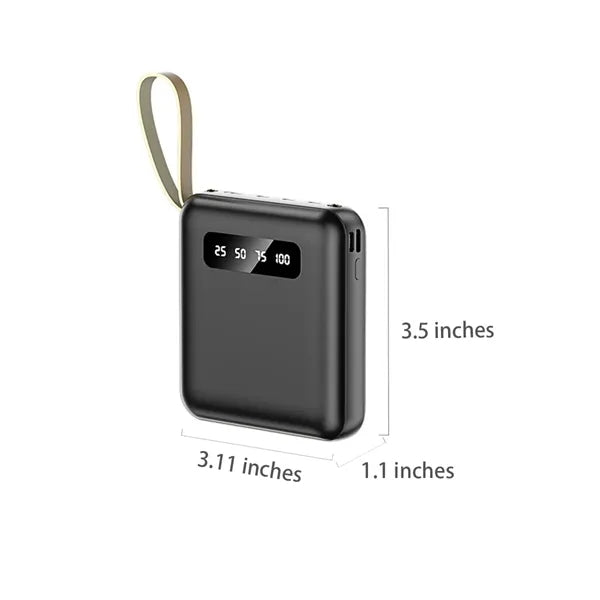 12000mAh Portable Fast Power Chargers with Built-in Cable