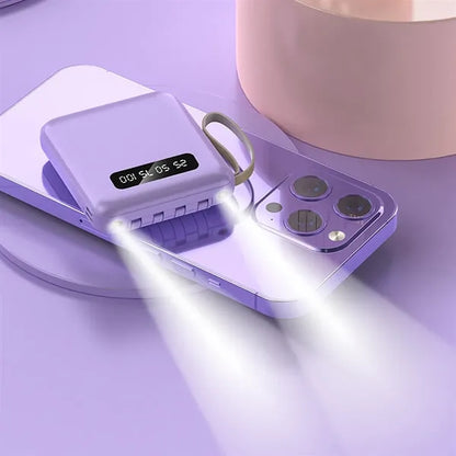 12000mAh Portable Fast Power Chargers with Built-in Cable