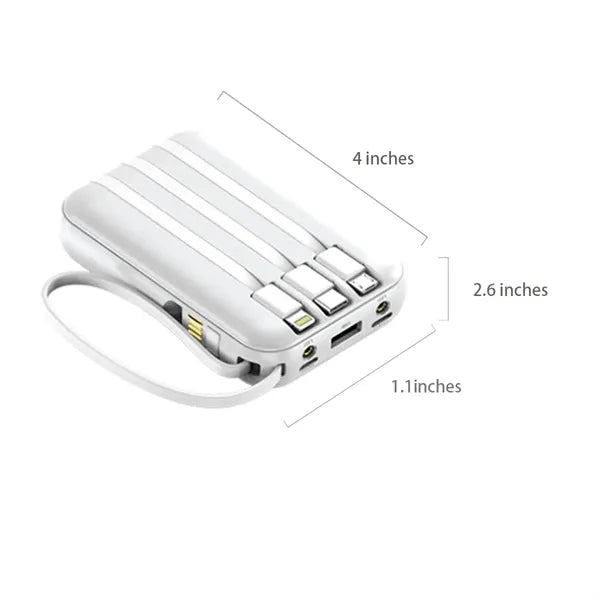 10000mAh Outdoor Mini Solar Power Banks with Built-in Cable
