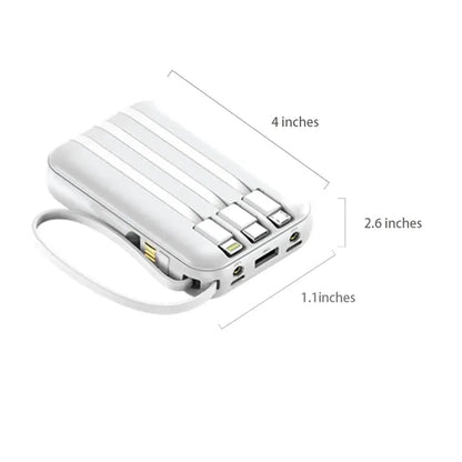 10000mAh Outdoor Mini Solar Power Banks with Built-in Cable
