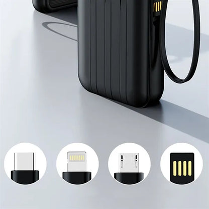10000mAh Outdoor Mini Solar Power Banks with Built-in Cable