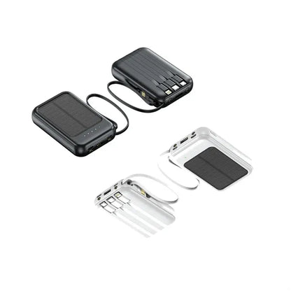 10000mAh Outdoor Mini Solar Power Banks with Built-in Cable