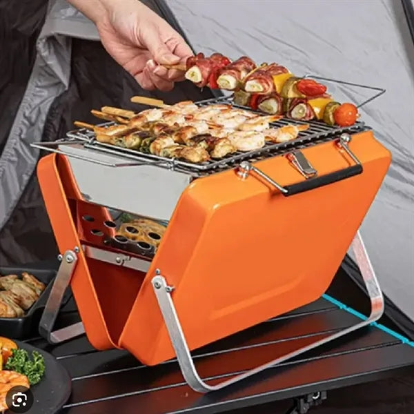 BBQ Compact Charcoal Folding Metal Grill