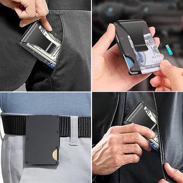 RFID Metal Slim Credit Card Clip Wallet