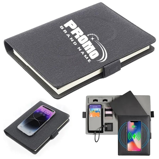 A5 8000mAh Wireless Charging Power Bank Portfolios Notebook