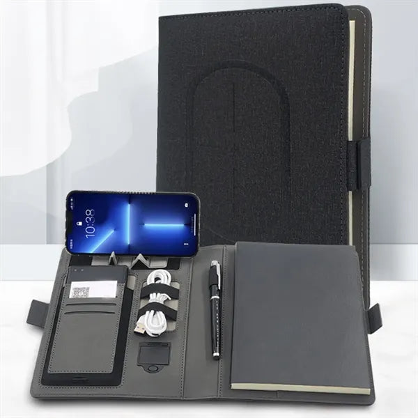 A5 8000mAh Wireless Charging Power Bank Portfolios Notebook