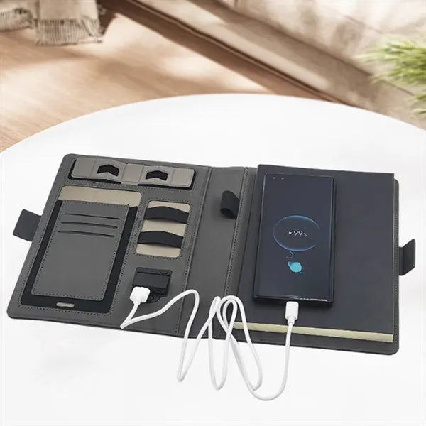 A5 8000mAh Wireless Charging Power Bank Portfolios Notebook