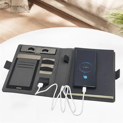 A5 8000mAh Wireless Charging Power Bank Portfolios Notebook