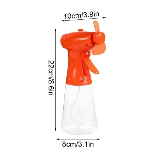 Handheld Misting Spray Fan Bottle with Manual Trigger