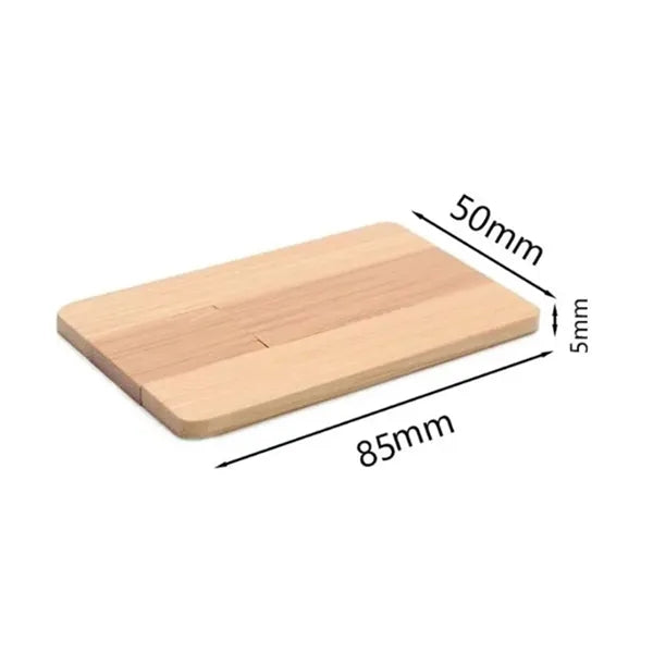 Wooden USB Flash Drive Card with Bamboo Design