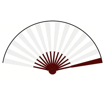 Traditional Bamboo Hand Fan - Premium Silky Fabric