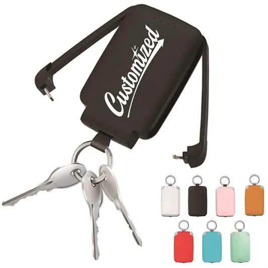 Mini Keychain Power Bank with LED Flashlight