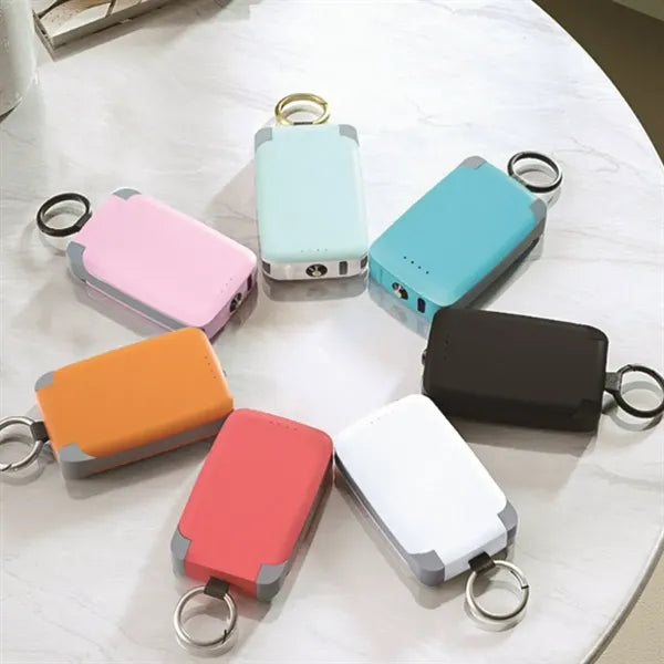 Mini Keychain Power Bank with LED Flashlight