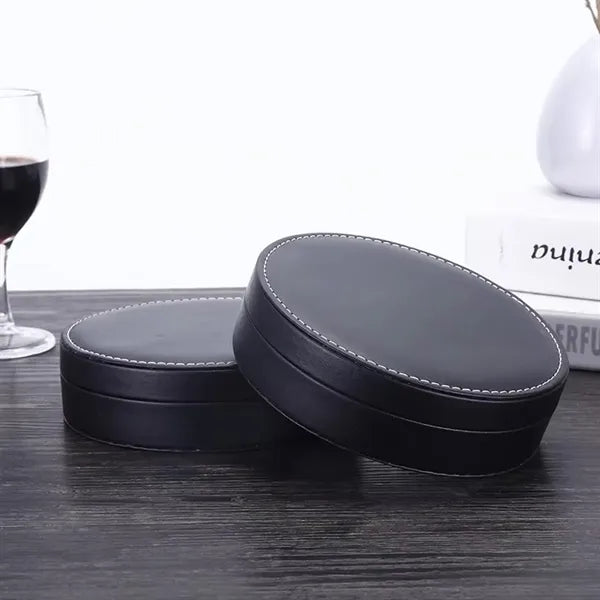 4-Piece Wine Tool Gift Set in Round Leather Case