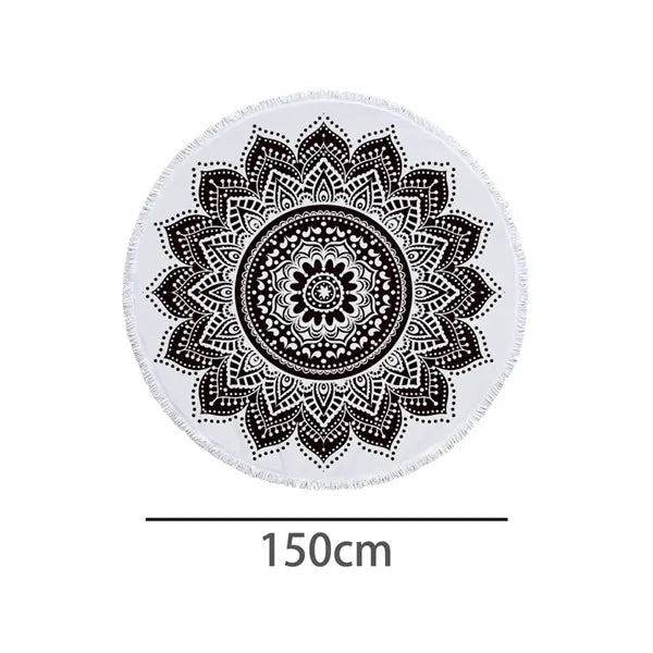 Round Beach Towel with Tassels