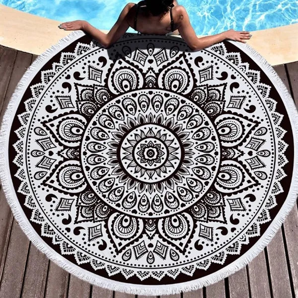 Round Beach Towel with Tassels